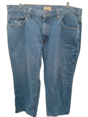 Blue Mountain Jeans Mens 42x30 Blue Denim Work Casual Pants Outdoor Mid Rise